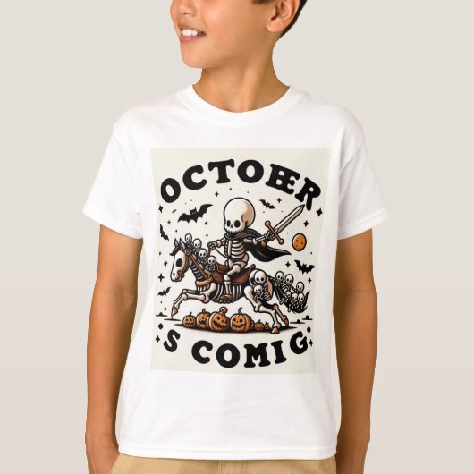 Oktober Skeleton Rider Halloween T-shirt voor fans (Voorkant)