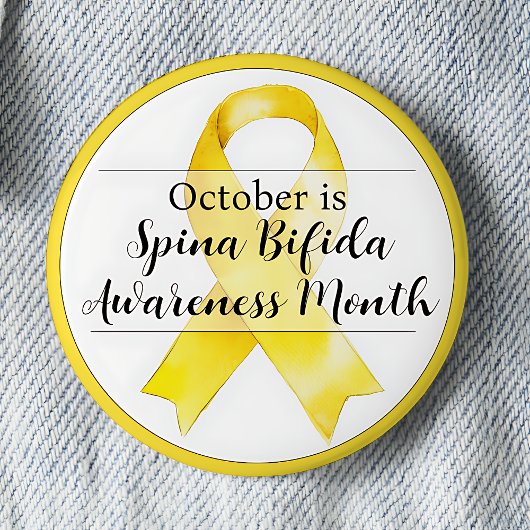 Oktober Spina Bifida Awareness Month Ribbon Ronde Button 5,7 Cm