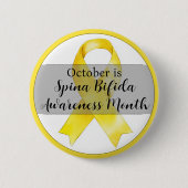 Oktober Spina Bifida Awareness Month Ribbon Ronde Button 5,7 Cm (Voorkant)