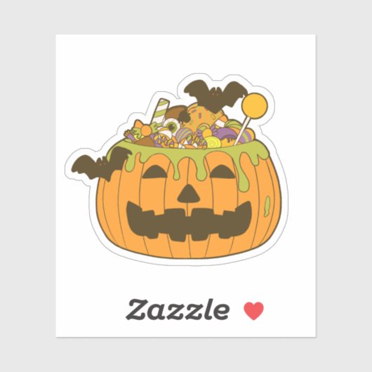 Oktober Spooky Halloween Snoep pompoen Sticker (Vel)