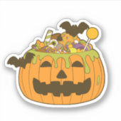 Oktober Spooky Halloween Snoep pompoen Sticker (Voorkant)