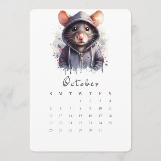 Oktober Stand-alone Kalender Muis Splash Art Menu (Voorkant)