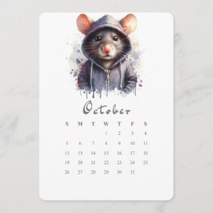 Oktober Stand-alone Kalender Muis Splash Art Menu