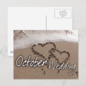 Oktober Strandbestemming bruiloft Kaart (Voorkant / Achterkant)