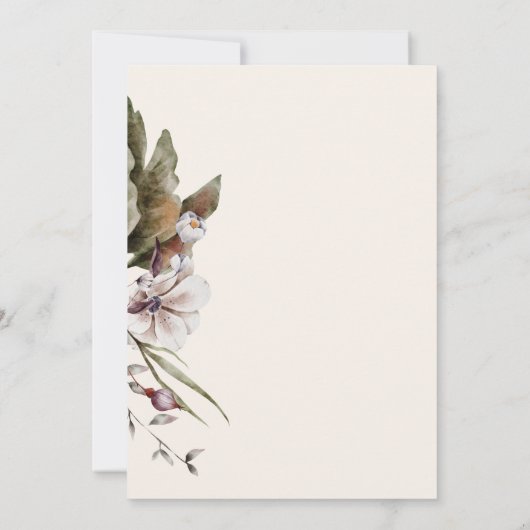 Oktober Tones Herfst Bloemen bruiloft uitnodiging (Achterkant)