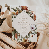 Oktober Tones Herfst Bloemen bruiloft uitnodiging