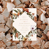 Oktober Tones Herfst Bloemen bruiloft uitnodiging