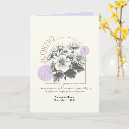 Oktober tot november Geboortebloem Custom Birthday Kaart (Gele Bloem)