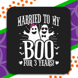 Oktober Trouwdag Verjaardag Grappig 3e Verjaardag Vierkante Sticker