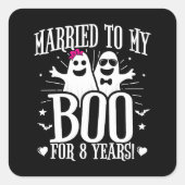 Oktober Trouwdag Verjaardag Grappig 8ste Verjaarda Vierkante Sticker (Voorkant)