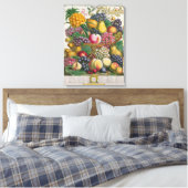 Oktober, van 'twaalf maanden fruit' canvas afdruk (Insitu (Slaapkamer))