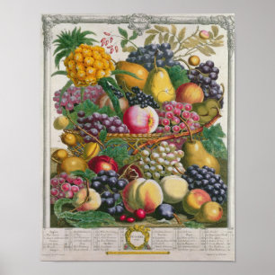 Oktober, van 'twaalf maanden fruit' poster