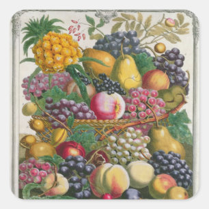 Oktober, van 'twaalf maanden fruit' vierkante sticker