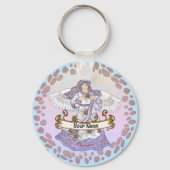 Oktober Verjaardag Angel verjaardag aangepaste sle Sleutelhanger (Voorkant)