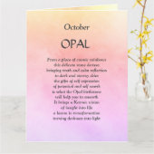 Oktober verjaardag geboortesteen Opal Greeting Kaart (Gele Bloem)