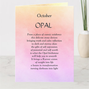 Oktober verjaardag geboortesteen Opal Greeting Kaart