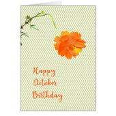 Oktober verjaardag met Cosmos Flower (Voorkant)