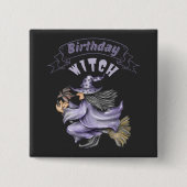 Oktober verjaardag Witch Spooky Halloween Vierkante Button 5,1 Cm (Voorkant)