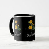 Oktober verjaardagscadeau marigold flower  mok (Voorkant links)