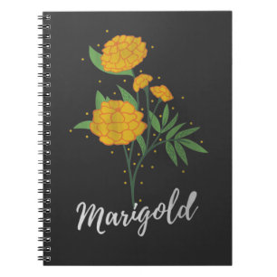 Oktober verjaardagscadeau marigold flower notitieboek