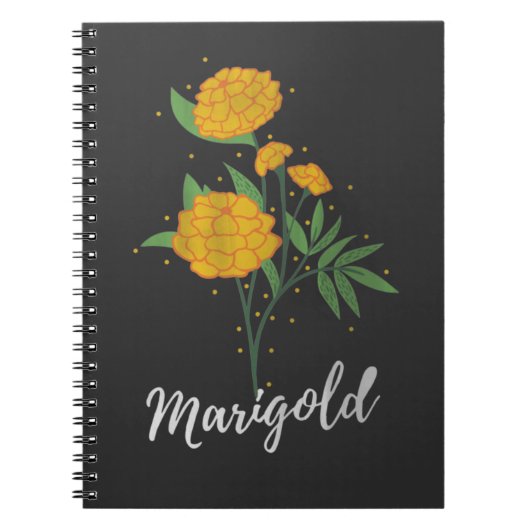 Oktober verjaardagscadeau marigold flower notitieboek (Voorkant)