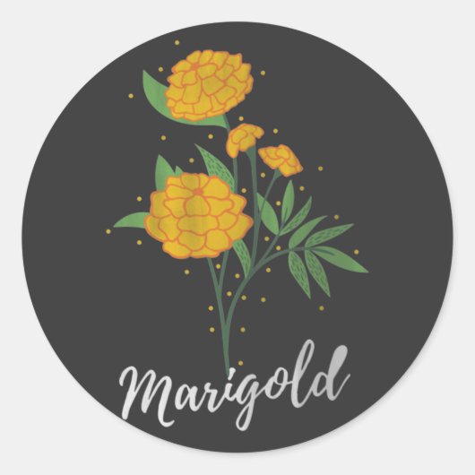 Oktober verjaardagscadeau marigold flower  ronde sticker (Voorkant)