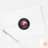 Oktober We Draag Halloween Heksenborstkanker Ronde Sticker (Envelop)