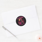 Oktober We Draag Pink Black Cat Witch borstkanker Ronde Sticker (Envelop)