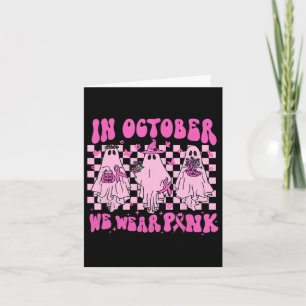 Oktober We Draag Pink Ghost Groovy Borstkanker Ha Kaart