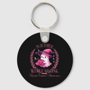 Oktober We Draag Pink Ghost Vechten tegen Borstkan Sleutelhanger