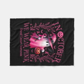Oktober We Draag Pink Ghost Witch Borstkanker Awa Fleece Deken (Voorkant (Horizontaal))