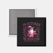 Oktober We Draag Pink Ghost Witch Borstkanker Awa Magneet (Voorkant / Achterkant)