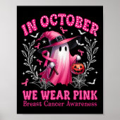 Oktober We Draag Pink Ghost Witch Borstkanker Awa Poster (Voorkant)