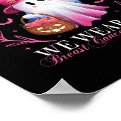 Oktober We Draag Pink Ghost Witch Borstkanker Awa Poster (Hoek)
