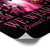Oktober We Draag Pink Ghost Witch Borstkanker Awa Poster (Hoek)