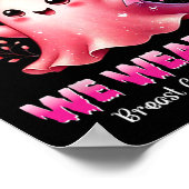 Oktober We Draag Pink Ghost Witch Borstkanker Awa Poster (Hoek)