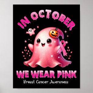 Oktober We Draag Pink Ghost Witch Borstkanker Awa Poster