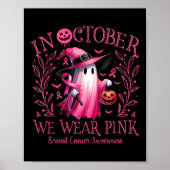 Oktober We Draag Pink Ghost Witch Borstkanker Awa Poster (Voorkant)