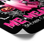 Oktober We Draag Pink Ghost Witch Borstkanker Awa Poster (Hoek)