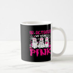 Oktober We Draag Pink Nurse Ghost Halloween Breast Koffiemok