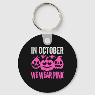 Oktober We Draag Roze Borstkanker Bewustzijn 1 Sleutelhanger