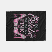 Oktober We Draag Roze Borstkanker Bewustzijn Hoog Fleece Deken (Voorkant (Horizontaal))