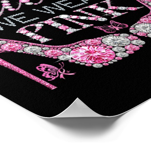 Oktober We Draag Roze Borstkanker Bewustzijn Hoog Poster (Hoek)