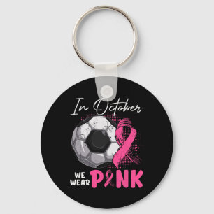 Oktober We Draag Roze Borstkanker Bewustzijn Socce Sleutelhanger