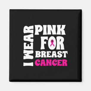 Oktober We Draag Roze Borstkanker Bewustzijn Vrouw Magneet