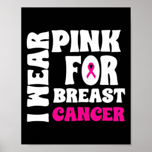 Oktober We Draag Roze Borstkanker Bewustzijn Vrouw Poster
