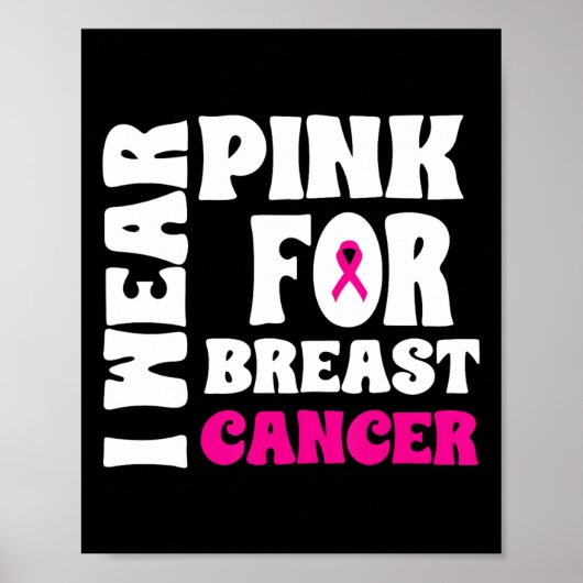 Oktober We Draag Roze Borstkanker Bewustzijn Vrouw Poster (Voorkant)