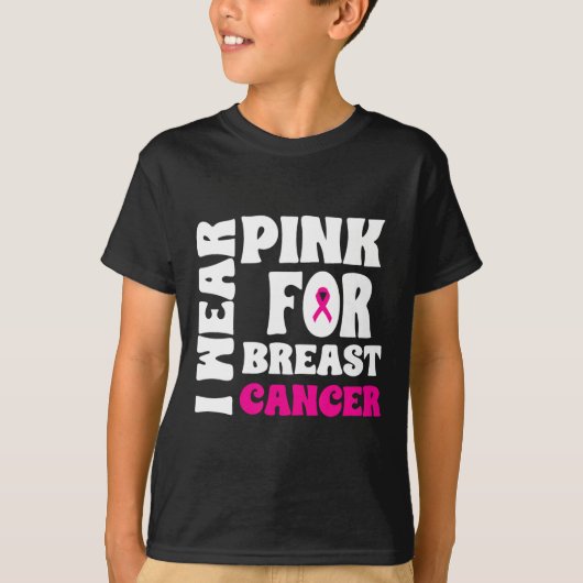 Oktober We Draag Roze Borstkanker Bewustzijn Vrouw T-shirt (Voorkant)