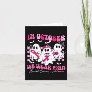 Oktober We Draag Roze Borstkanker Bewustzijnsspook Kaart