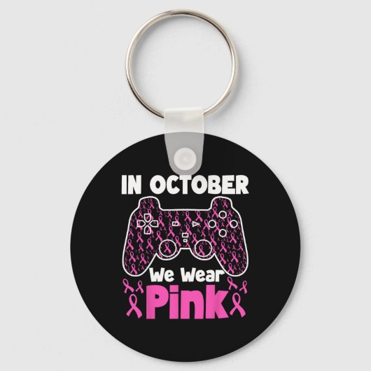 Oktober We Draag Roze Borstkanker Gaming Kinder Jo Sleutelhanger (Voorkant)